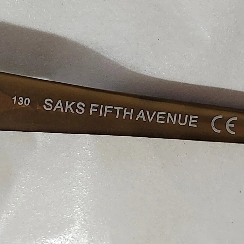 Saks Fifth Avenue Eyeglass Frames Women 57-17-130 Brown Metal Rectangle SAKS 57S
